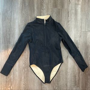 Fabletics L/S Black One Piece Swim Suit Sz Small